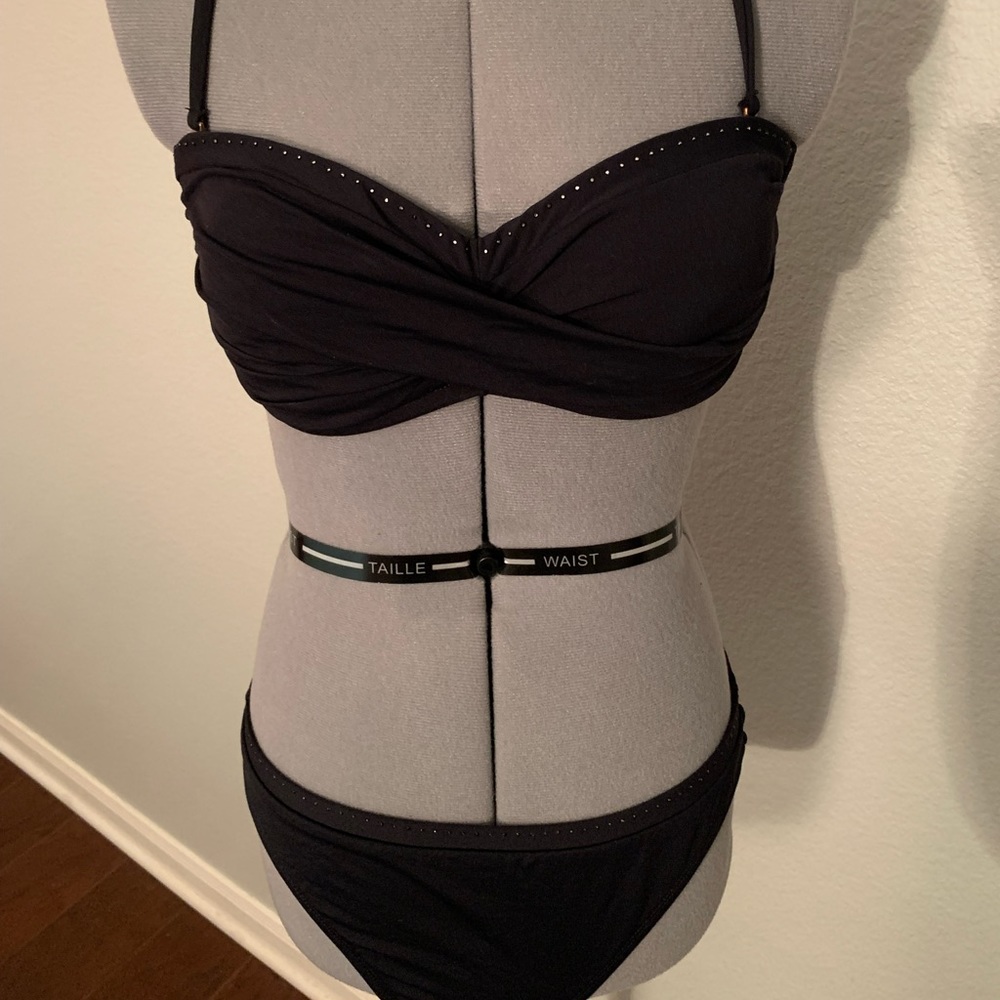 La Blanca Black Two-Piece Swimsuit w Jewel Outline